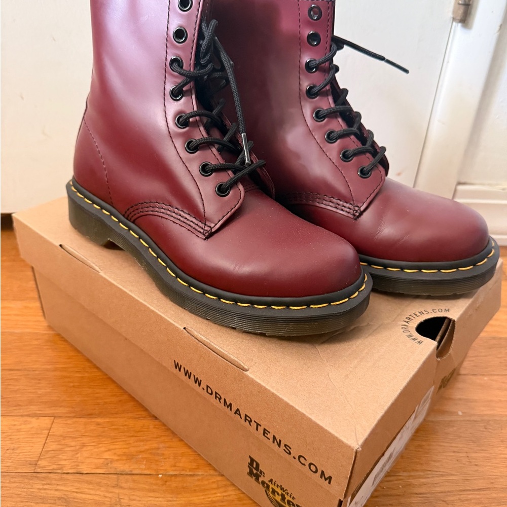 Dr. Martens Cherry Red Lace-Up Boots